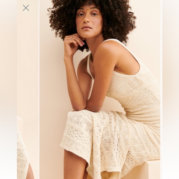 Saltwater luxe sweater crochet dress Elegant Cream Knit Skirt - Picture 4 of 10